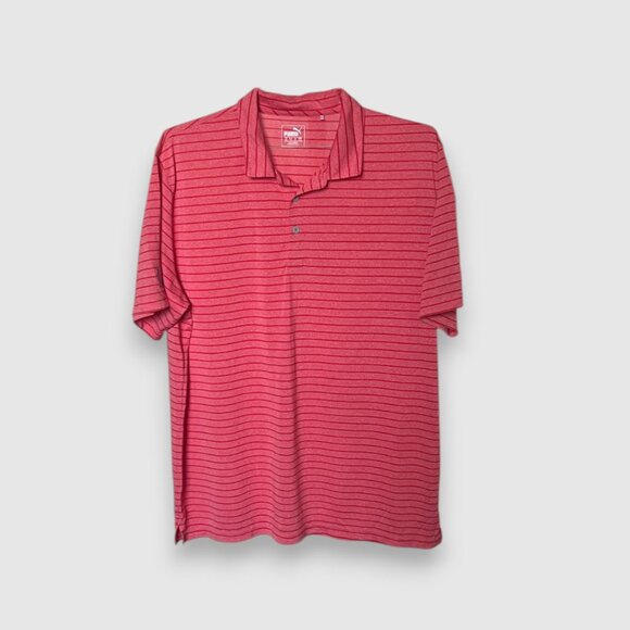 Puma Red Striped Polo Shirt - Picture 3 of 7